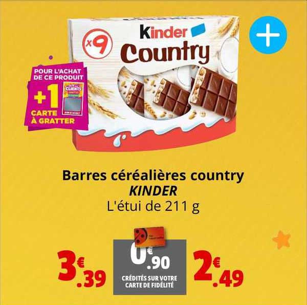 barres céréalières country kinder