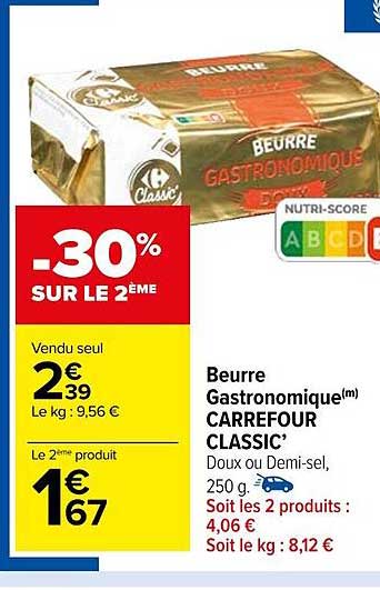 Beurre Gastronomique Carrefour Classic