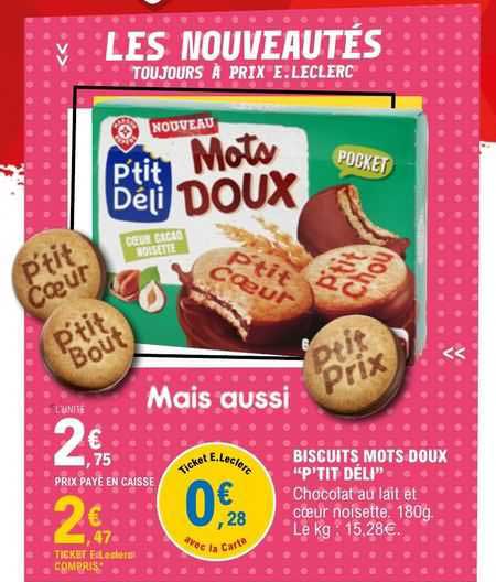 biscuits mots doux "p'tit déli"