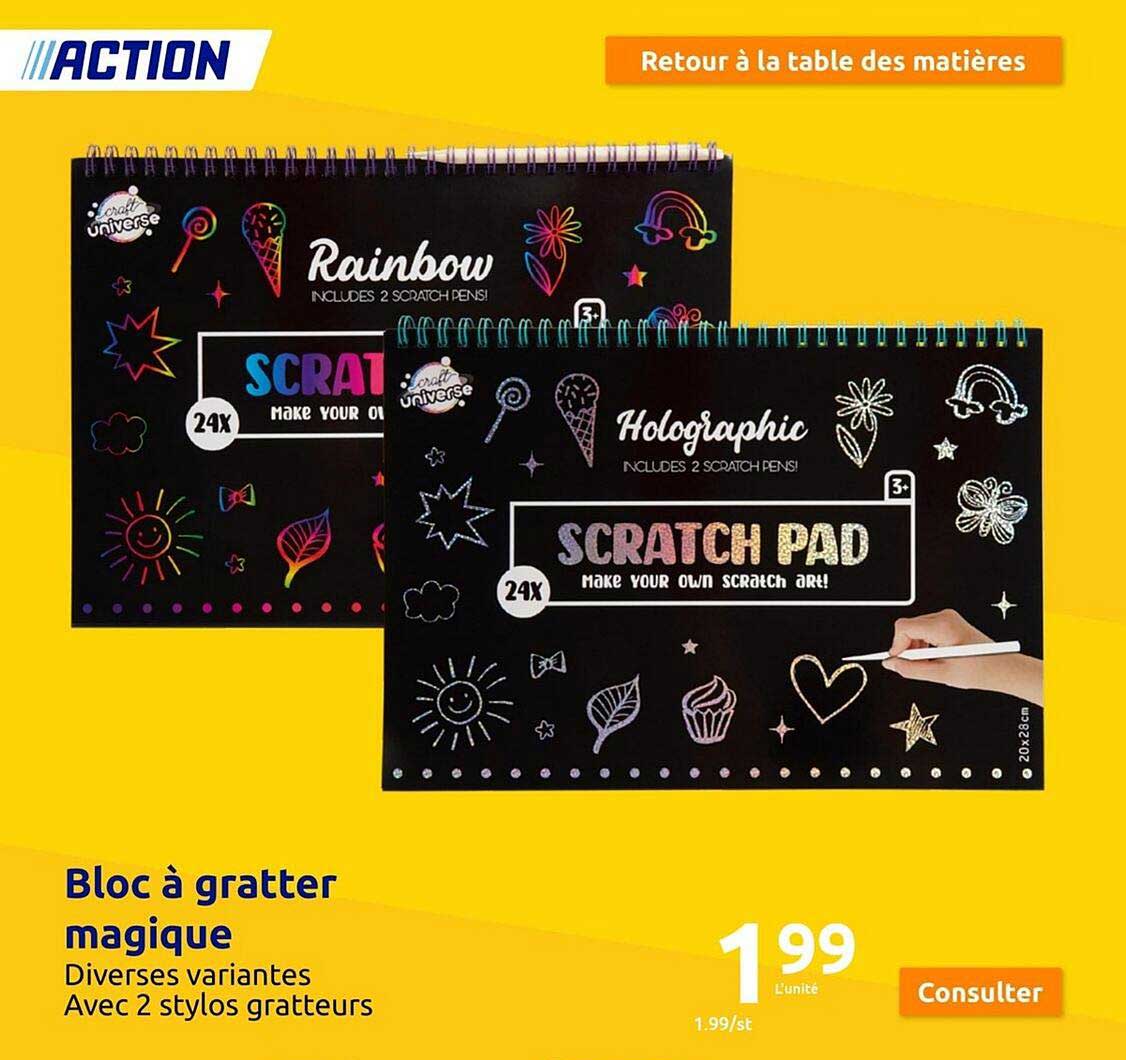 bloc à gratter magique