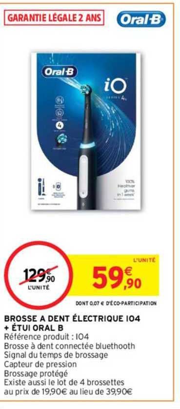 brosse à dent électrique io4 + étui oral-b