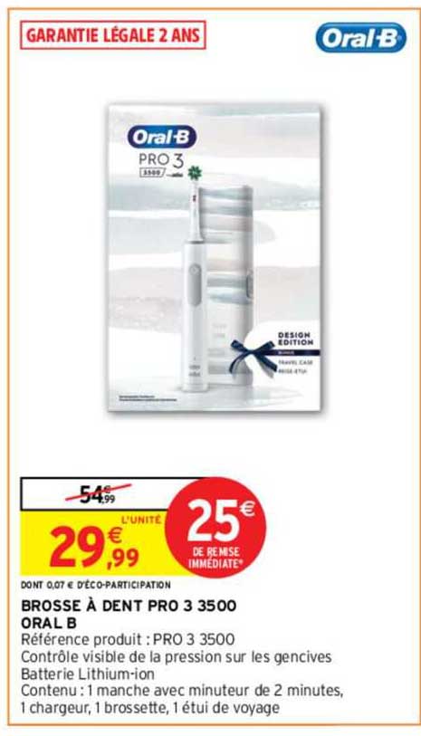 brosse à dent pro 3 3500 oral b