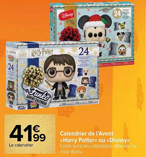 calendrier de l'avent «harry potter» ou «disney»