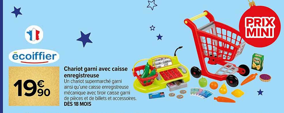 Chariot Garnie Avec Caisse Enregistreuse écoiffier