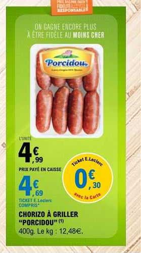 chorizo à griller "porcidou"