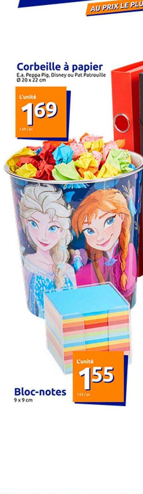 corbeille à papier, bloc-notes