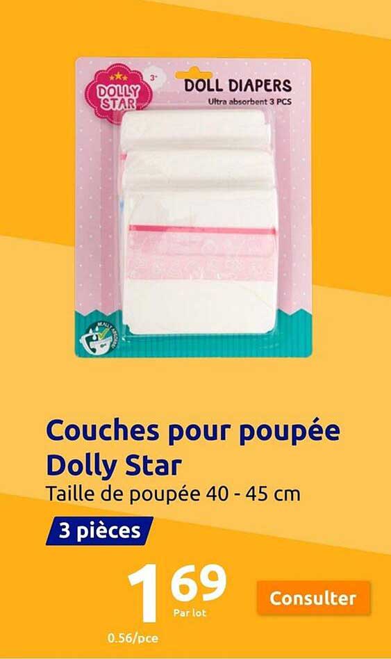 Couches Pour Poupée Dolly Star