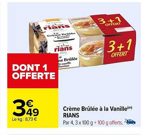 crème brûlée à la vanille rians