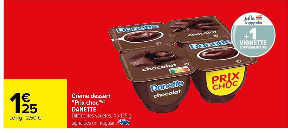 crème dessert "prix choc" danette