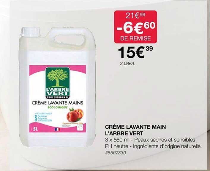crème lavante main l'arbre vert