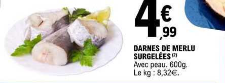 darnes de merlu surgelées