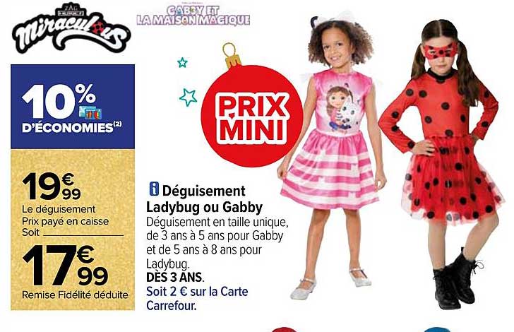 déguisement ladybug ou gabby miraculous