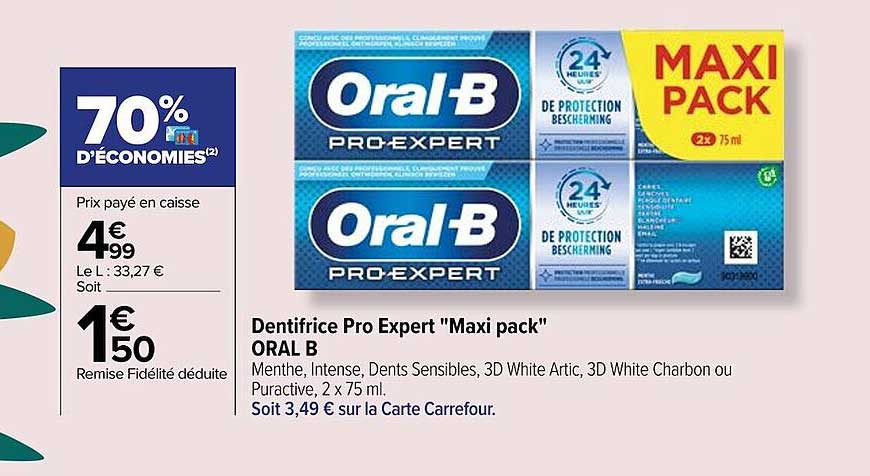 dentifrice pro expert "maxi pack" oral b