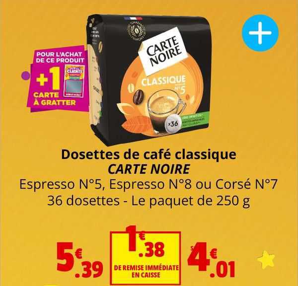 Dosettes De Café Classique Carte Noire