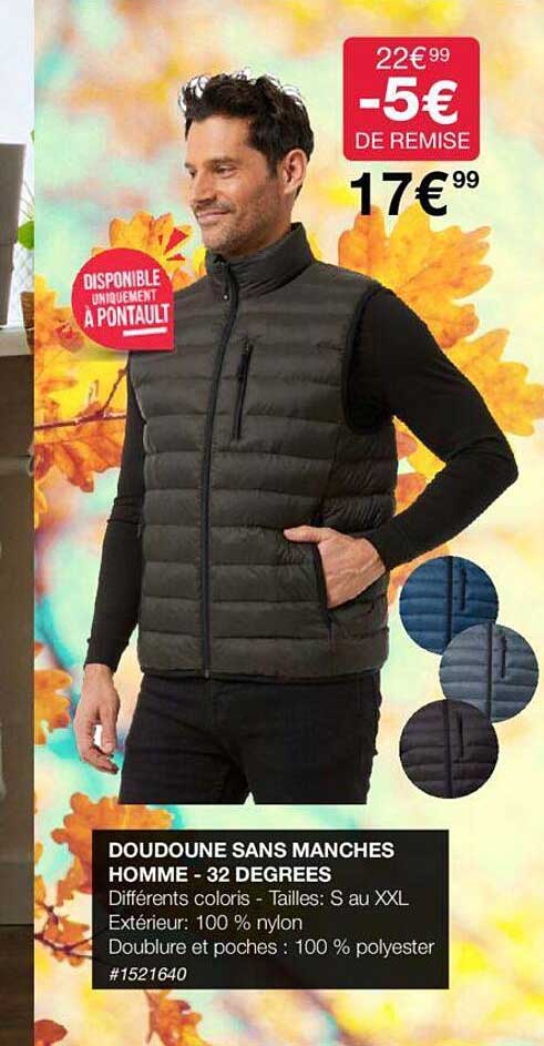 doudoune sans manches homme - 32 dégrées