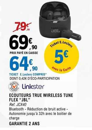 écouteurs true wireless tune flex "jbl"