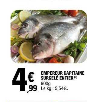 empereur capitaine surgelé entier