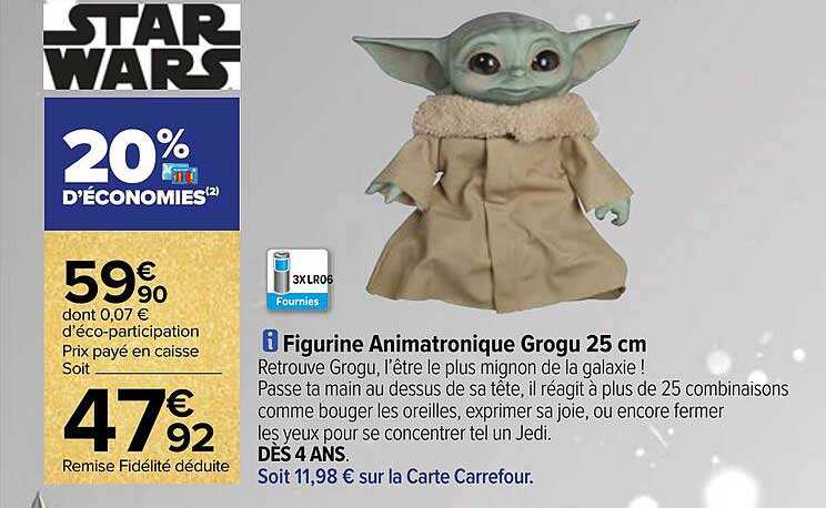 figurine  animatronique grogu 20 cm