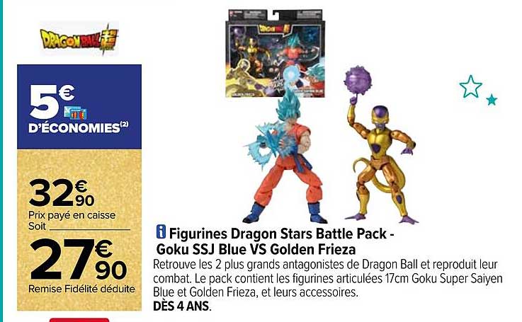 figurines dragon stars battle pack - goku ssj blue vs golden frieza