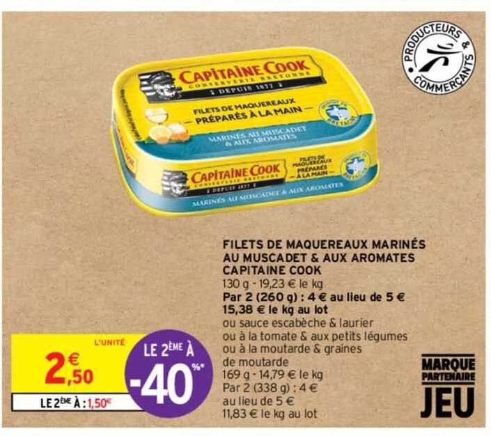 filets de maquereaux marinés au muscadet et aux aromates capitaine cook