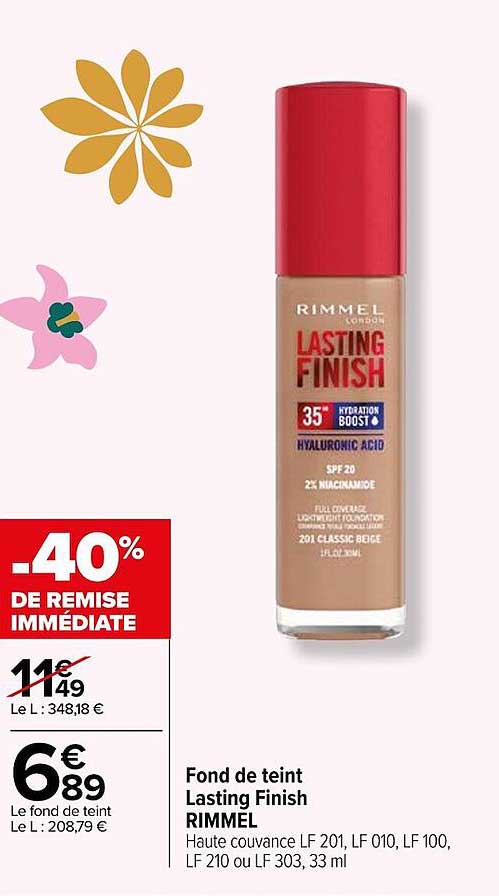 fond de teint lasting finish rimmel