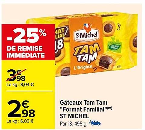 gâteaux tam tam "format familial" st michel