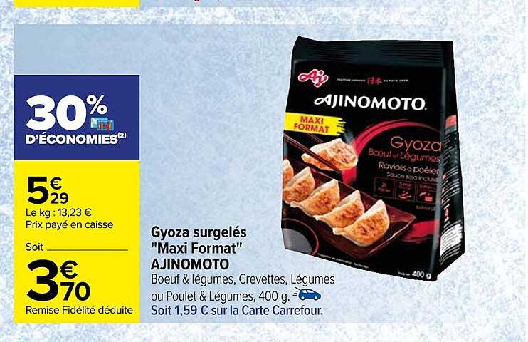 gyoza surgelés "maxi format" ajinomoto