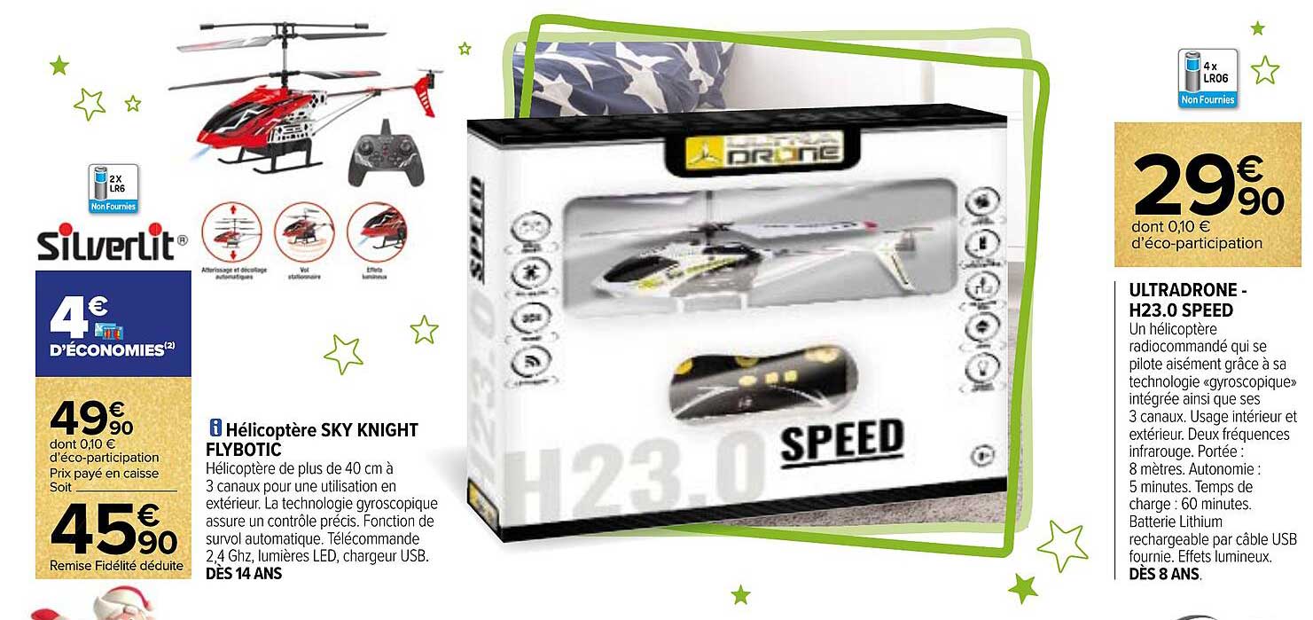 hélicoptère sky knight flybotic, ultradrone - h23.0 speed