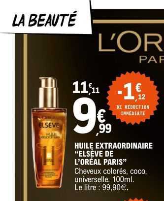huile extraordinaire "elsève de l'oréal paris"