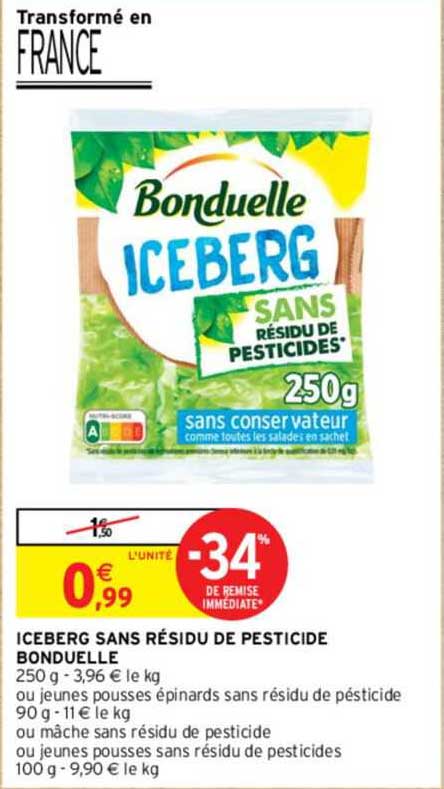 iceberg sans résidu de pesticide bonduelle