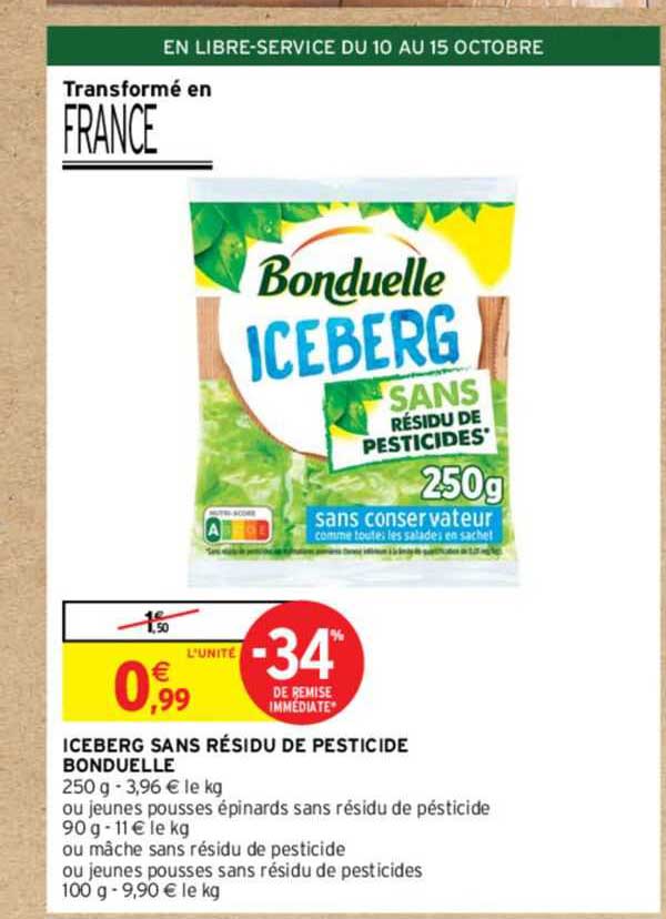 iceberg sans résidu de pesticide bonduelle