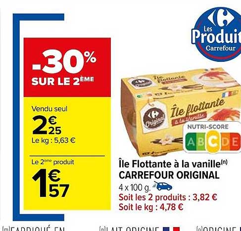île flottante à la vanille carrefour original