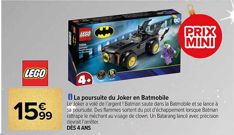 la poursuite du joker en batmobile lego