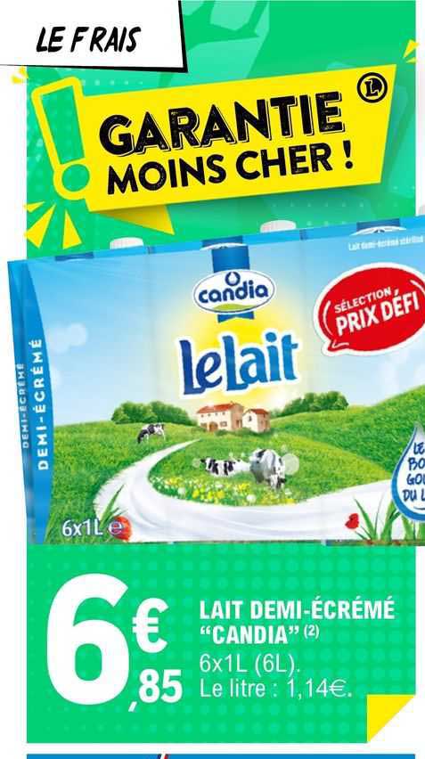 lait demi-écrémé "candia"