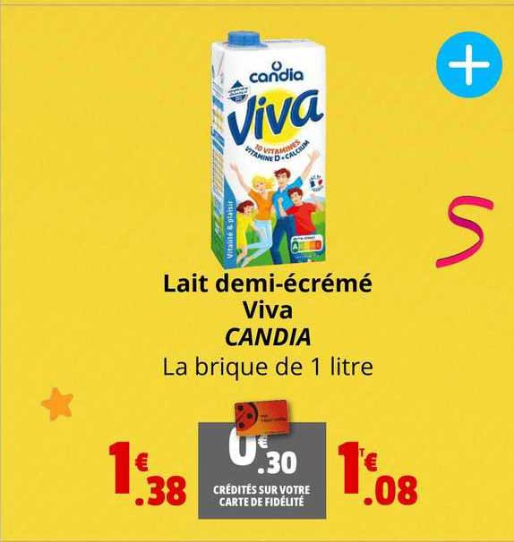 lait demi-écrémé viva candia