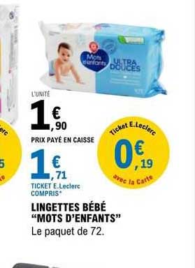 lingettes bébé "mots d'enfants"