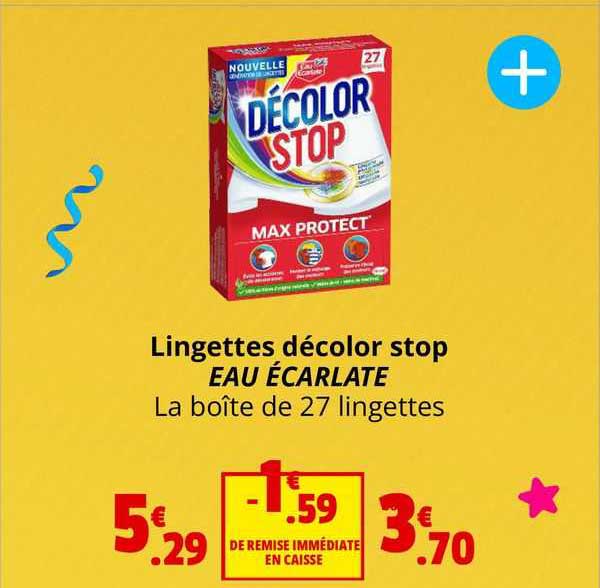 lingettes décolor stop eau écarlate
