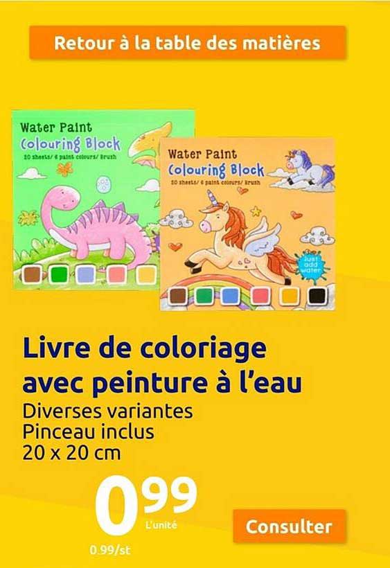 livre de coloriage avec peinture à l'eau