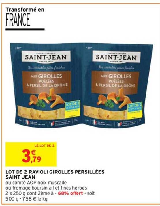 lot de 2 ravioli girolles persillées saint jean