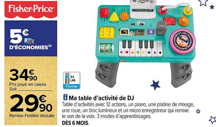 ma table d'activité de dj fisher-price