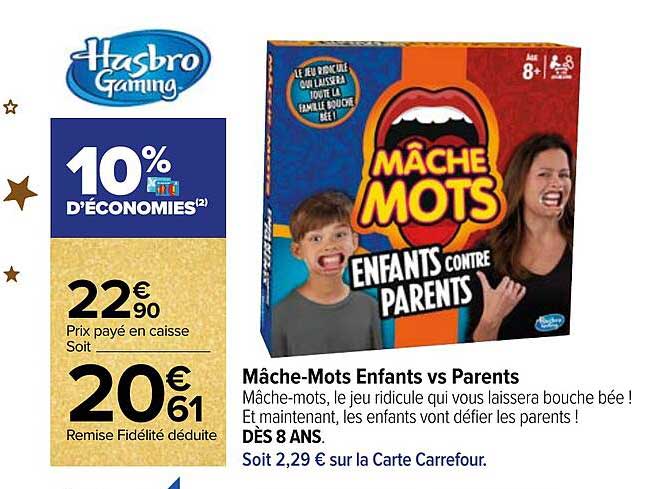 mâche-mots enfants vs parents hasbro gaming