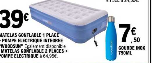 Matelas Gonflable 1 Place Pompe électrique Integrée "woodsun" Ou 2 Places