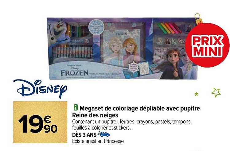 megaset de coloriage dépliable avec pupitre reine des neiges disney