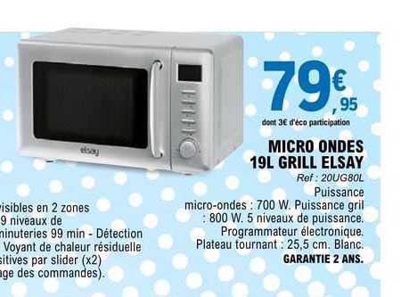 micro ondes 19l grill elsay