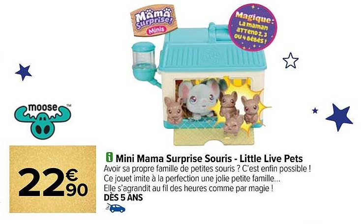 mini mama surprise souris - little live pets moose