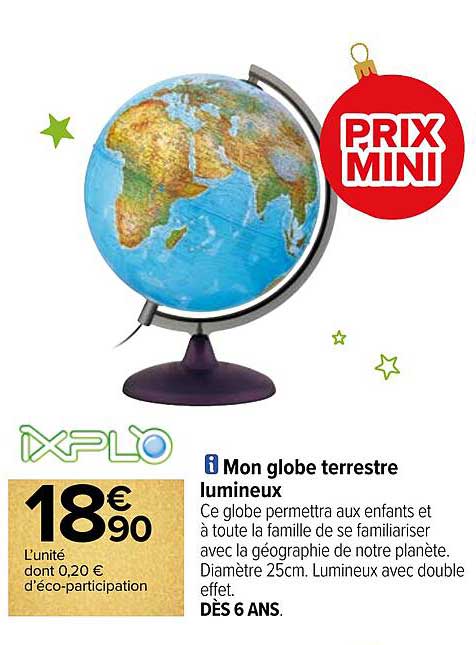 mon globe terrestre lumineux ixplo
