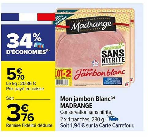 mon jambon blanc madrange