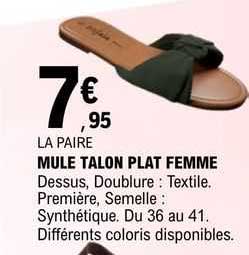 mule talon plat femme