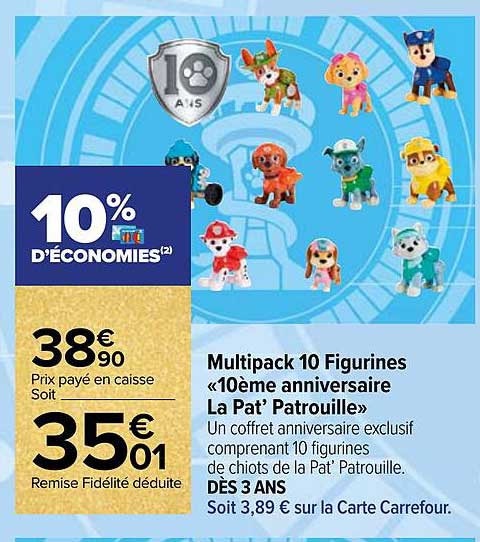 Multipack 10 Figurines «10ème Anniversaire» La Pat' Patrouille