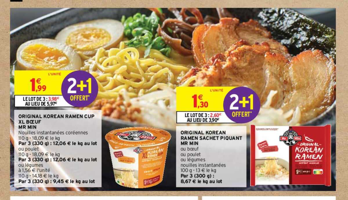 original korean ramen cup xl boeuf ou ramen sachet piquant mr min